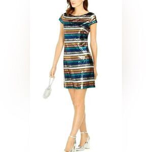 Striped Sequin Dress - Multicolor